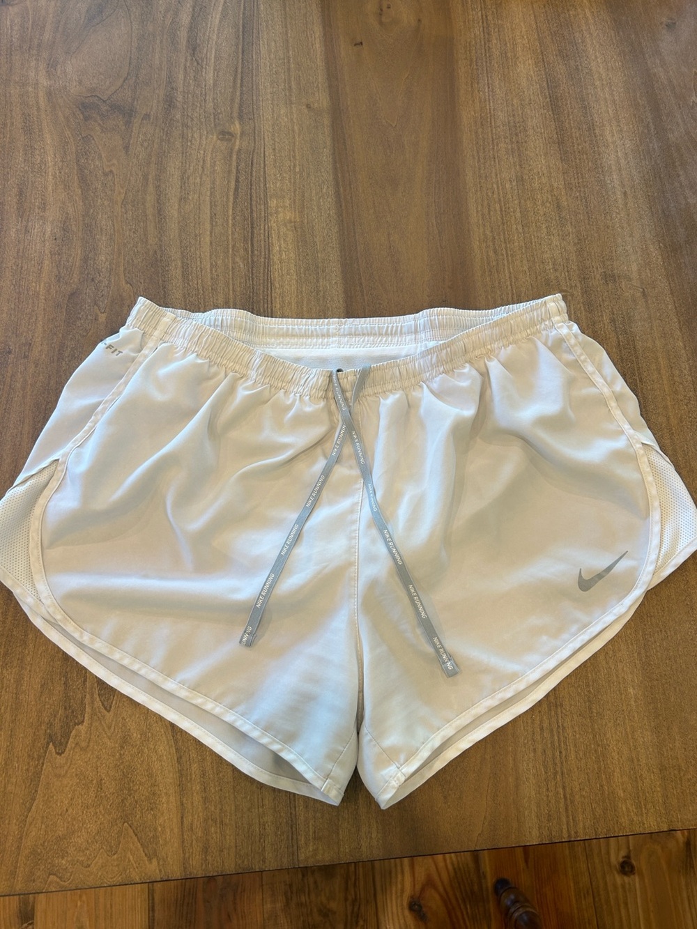 Nike Women's White Athletic Running Shorts with Reflective Swoosh